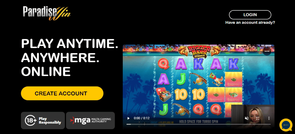 Paradise Win Casino Screenshot