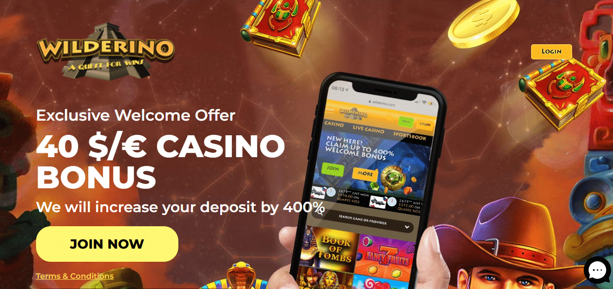 Wilderino casino screenshot